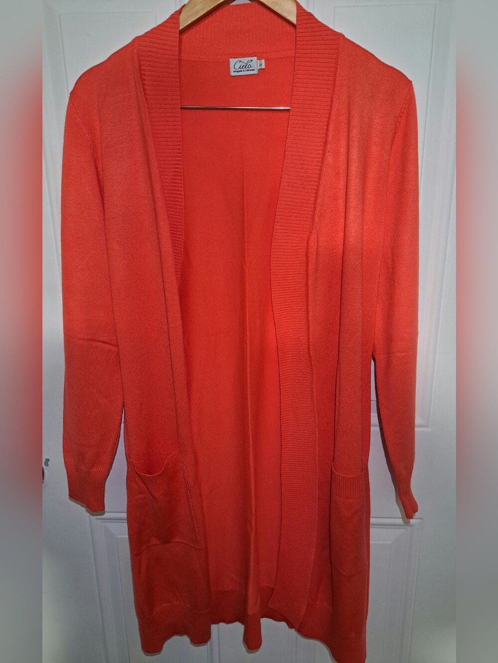 Cielo Orange Open-Front Women's Cardigan Sweater